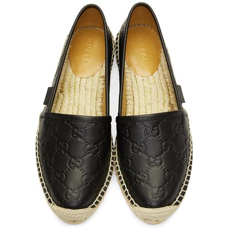 gucci espadrilles black and white|Gucci espadrille flats.